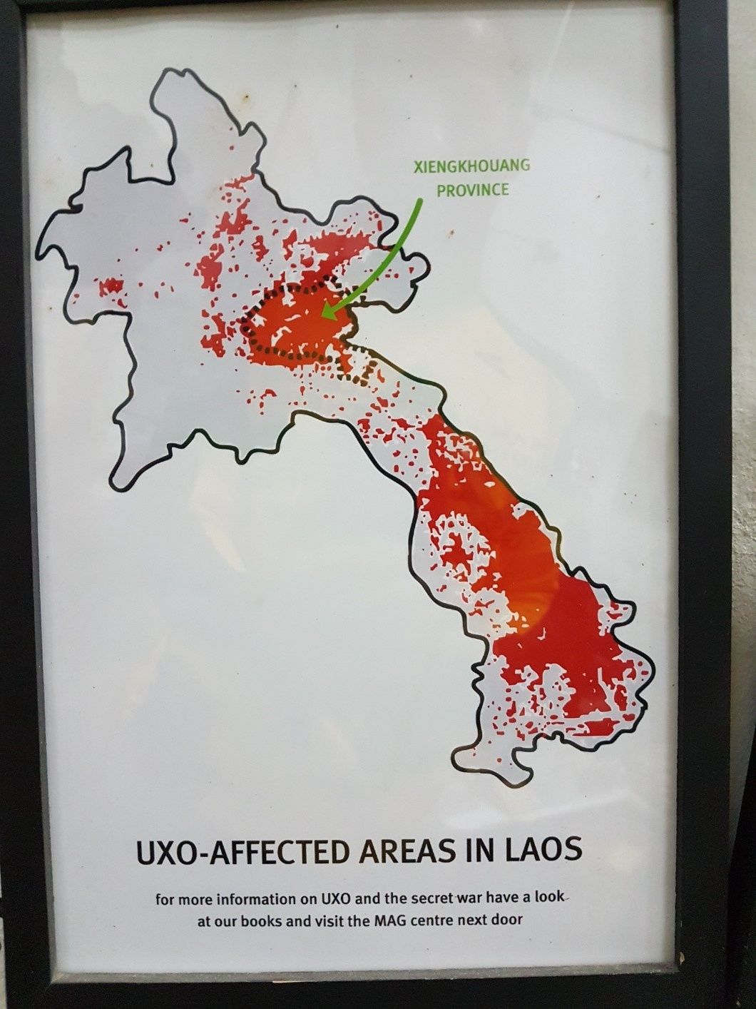 UXO affected areas in Laos